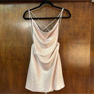 Princess Polly Pink Cowl Neck Lace Up Back Dress size 14